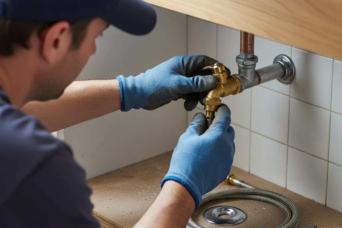 Shutoff valve and fitting work during Burst Pipe Repair in Monona